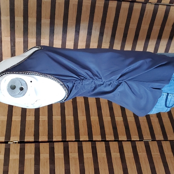 Bebe chain/bead razor back tank ruched side - Picture 4 of 9